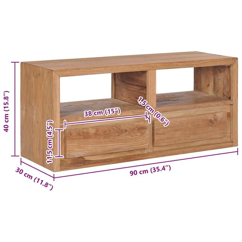 TV Cabinet 90x30x40 cm Solid Teak Wood Price