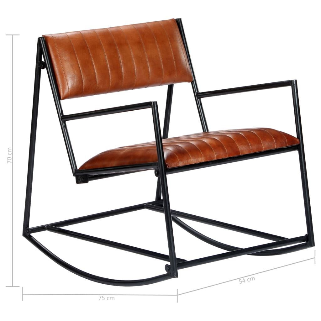 Rocking Chair Brown Real Leather Price