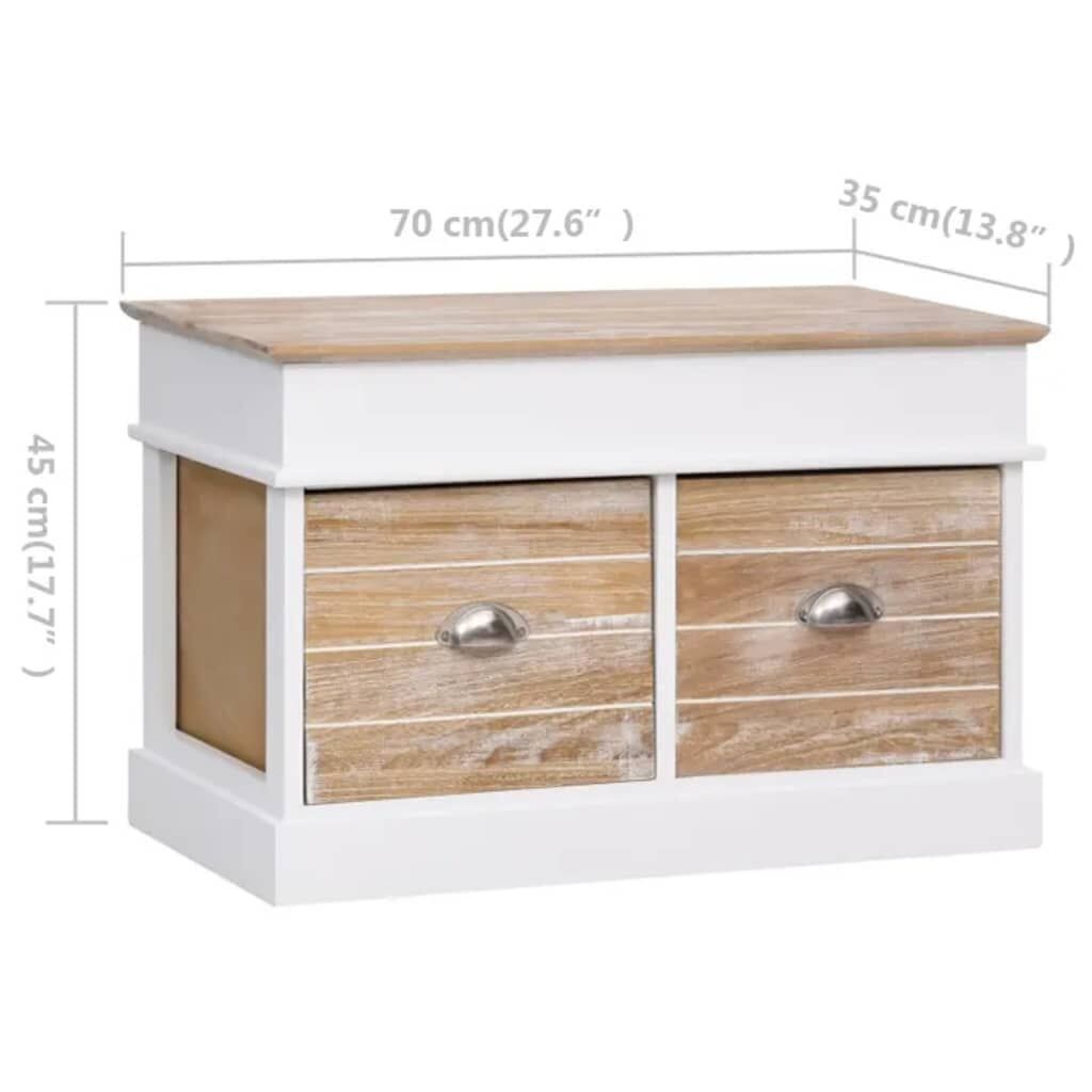 Hall Bench 70x35x45 cm Paulownia Wood Price
