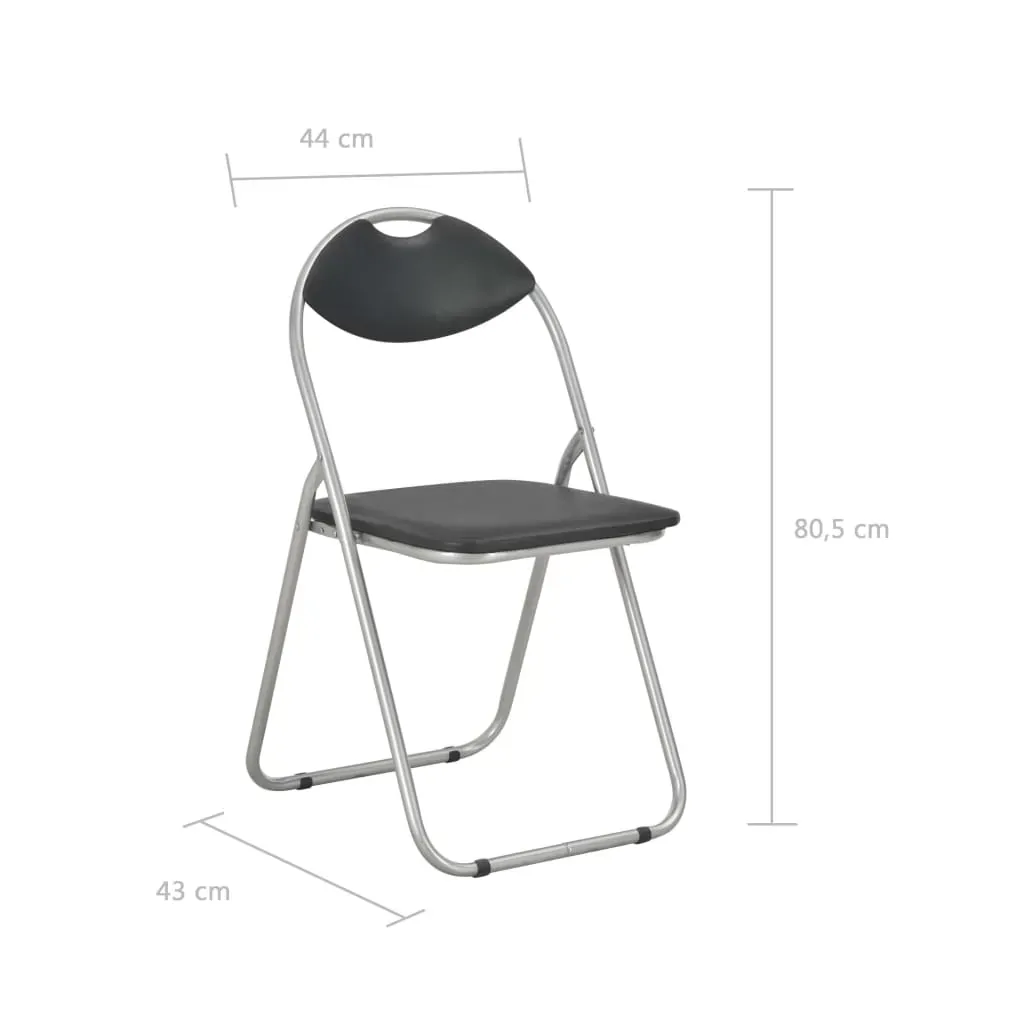 Folding Dining Chairs 2 pcs Black Faux Leather Price