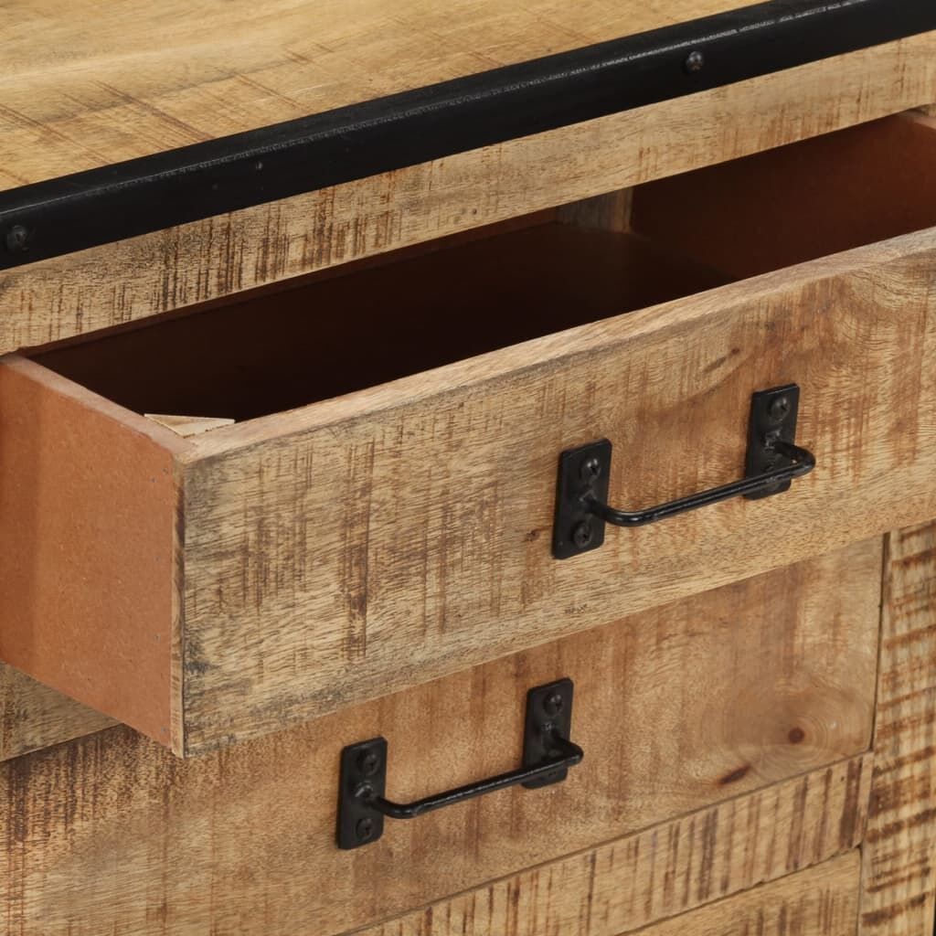Sideboard 100x31x60 cm Solid Rough Mango Wood Price