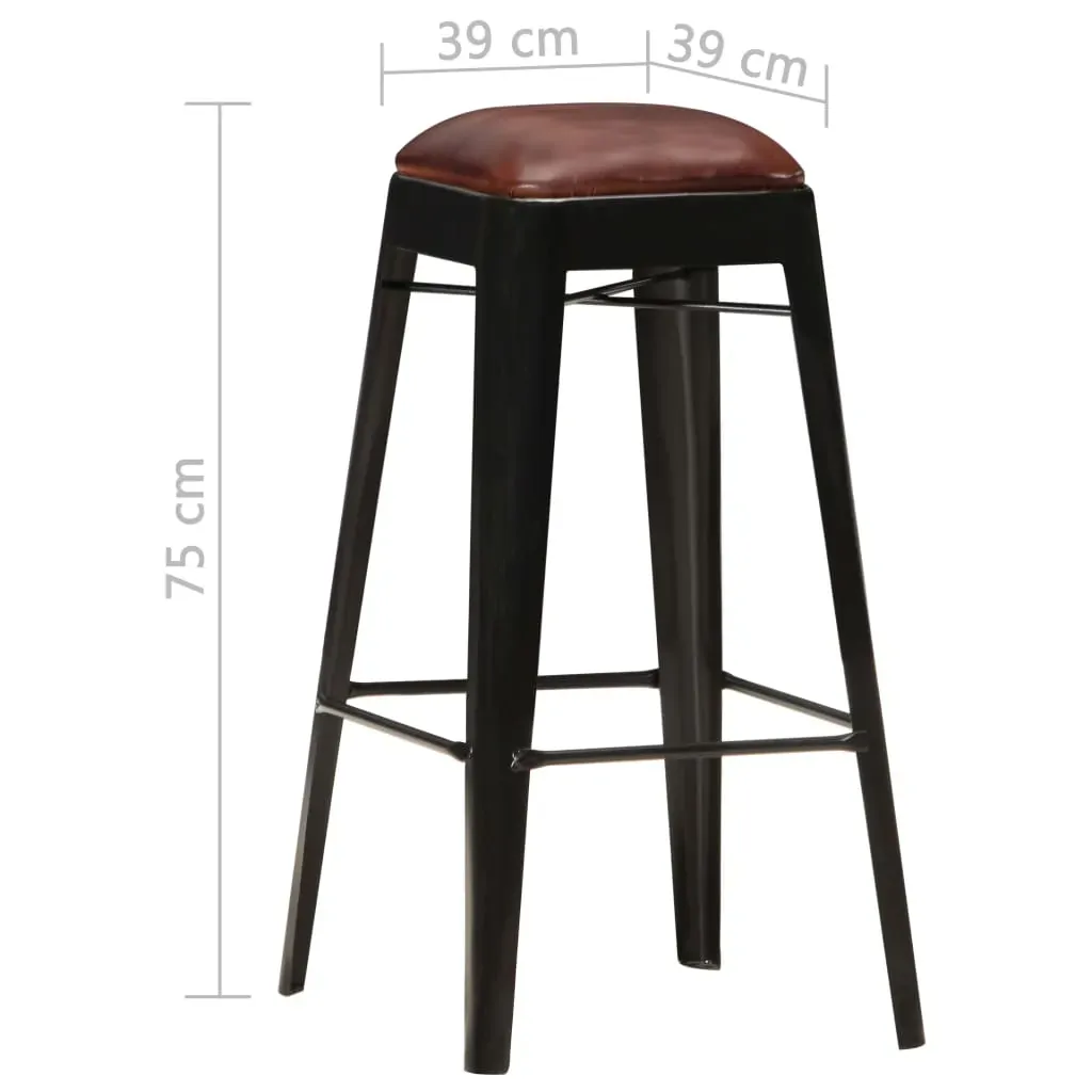 Bar Stools 4 pcs Black Real Leather Price