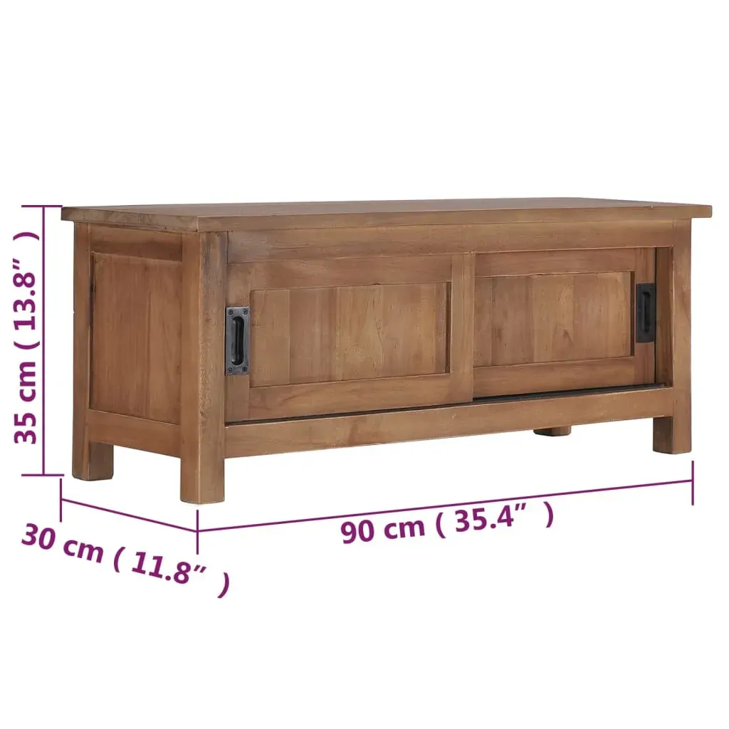 TV Cabinet 90x30x35 cm Solid Teak Wood Price