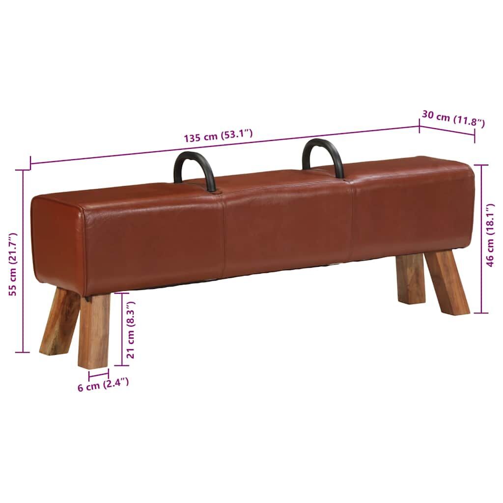 Vintage Turnbock Bench with Handles Real Goat Leather Price