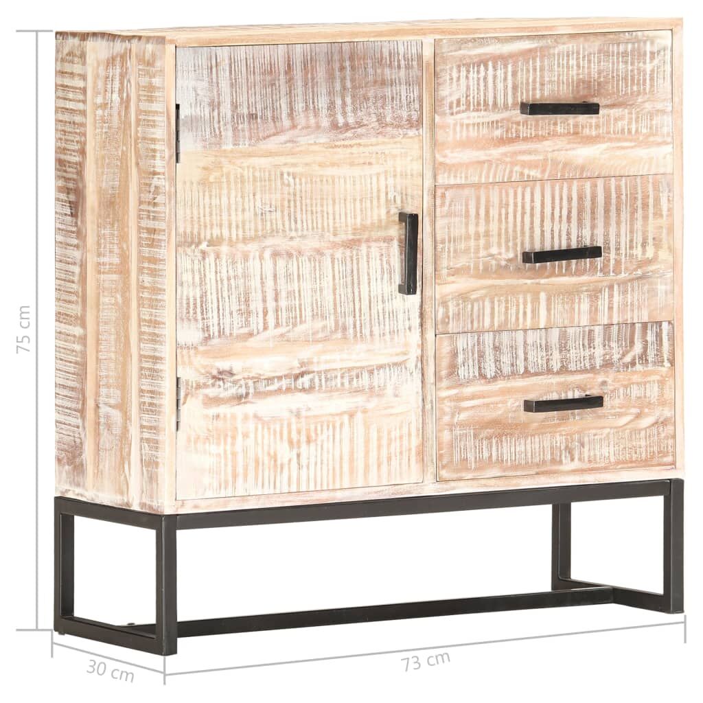 Sideboard White 73x30x75 cm Solid Acacia Wood Price