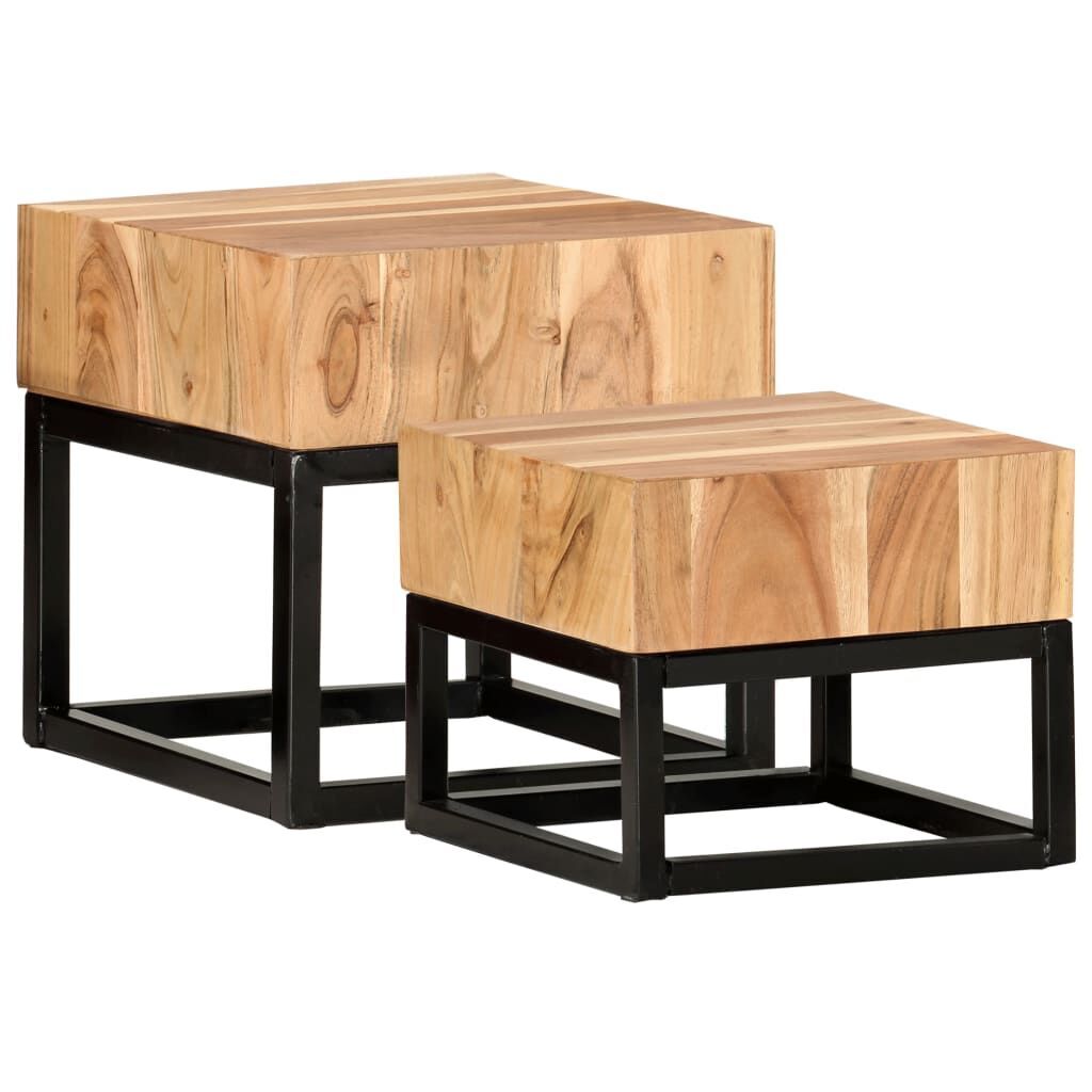 Side Tables 2 pcs Solid Acacia Wood Price