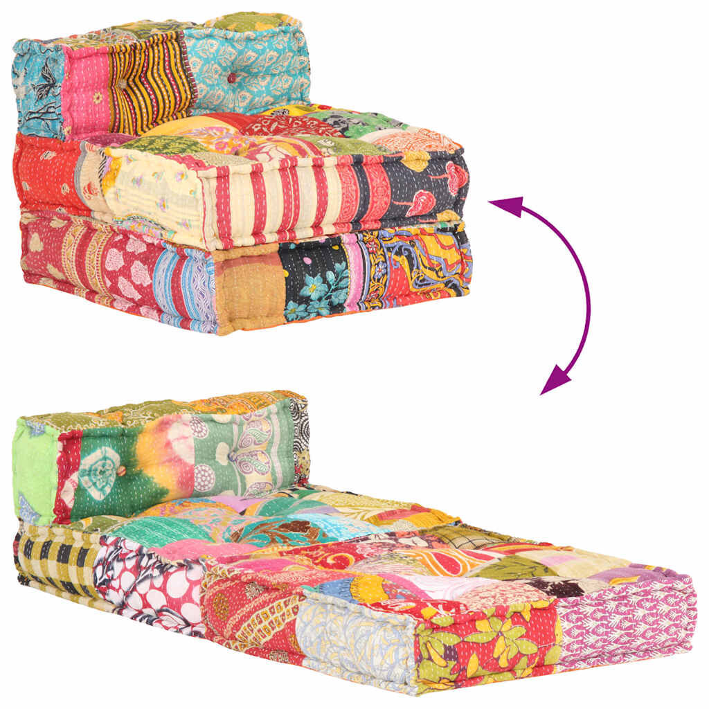 Modular Pouffe Patchwork Fabric Price