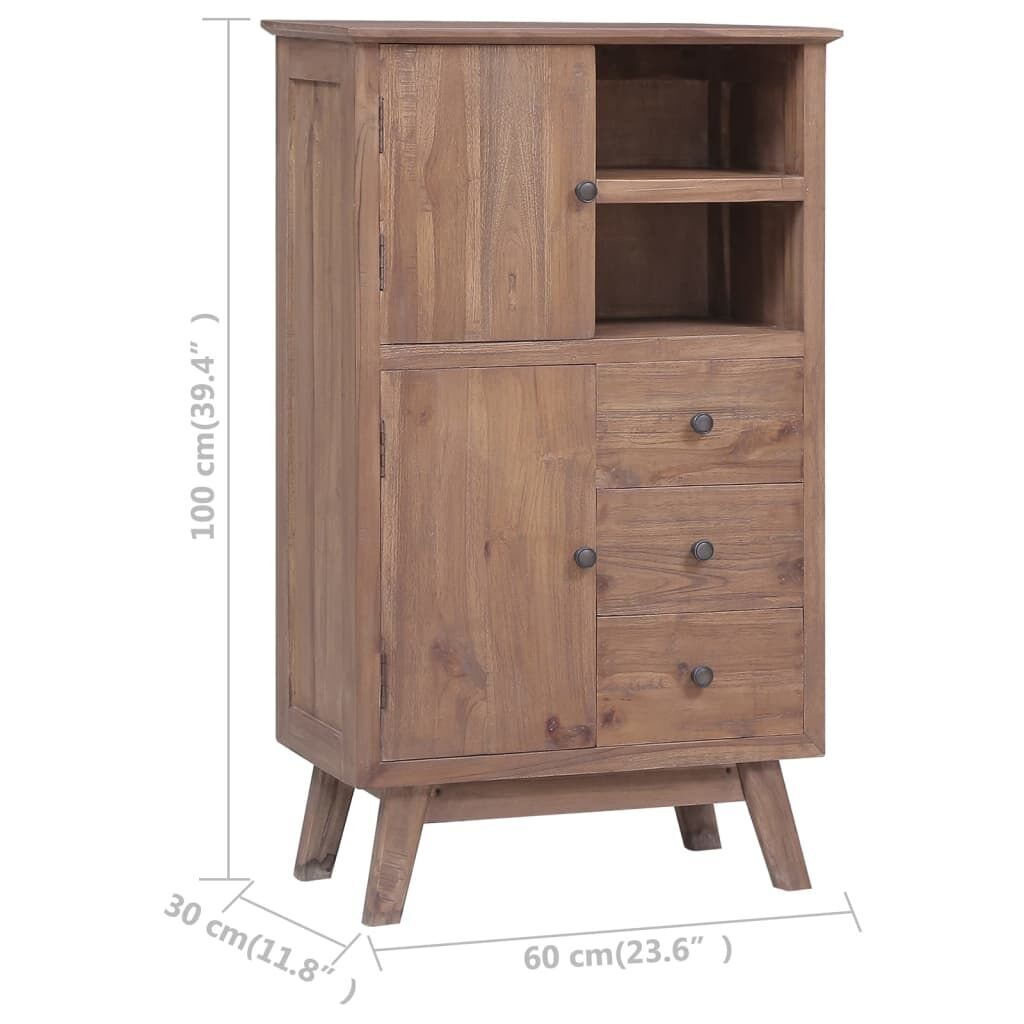 Highboard 60x30x100 cm Solid Teak Wood Price