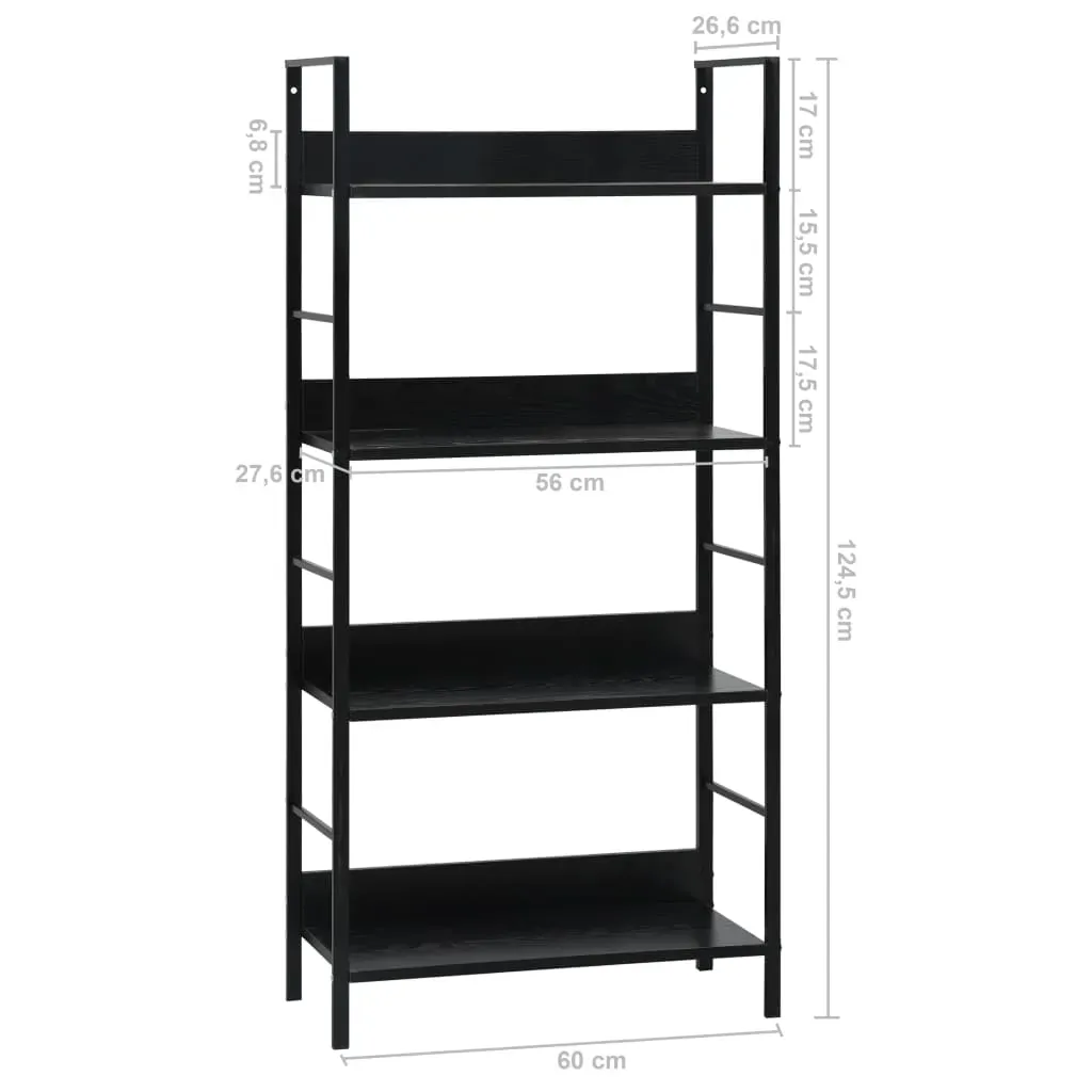 4-Layer Book Shelf Black 60x27.6x124.5 cm Engineered Wood Price