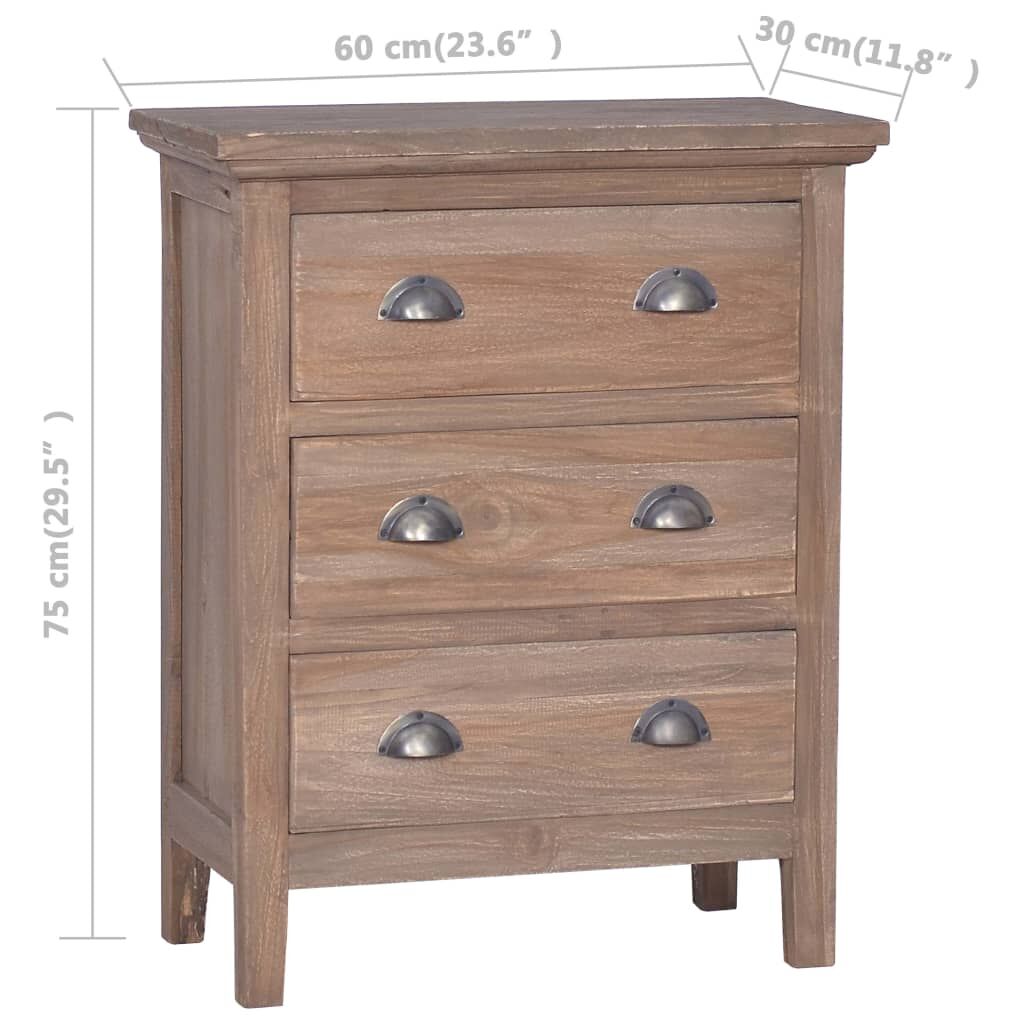 Sideboard with 3 Drawers 60x30x75 cm Solid Teak Wood Price
