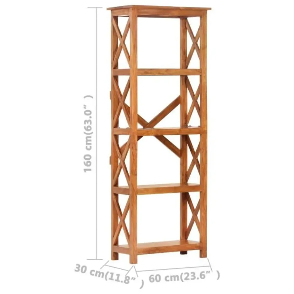 Bookshelf 60x30x160 cm Solid Acacia Wood Honey Finish Price