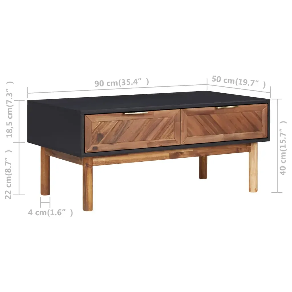 Coffee Table 90x50x40 cm Solid Acacia Wood and MDF Price