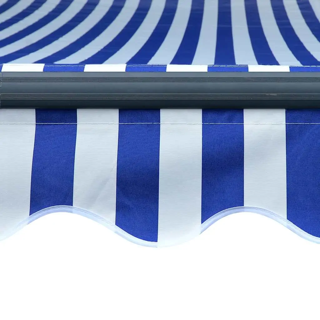 Manual Retractable Awning with LED 350x250 cm Blue and White Price