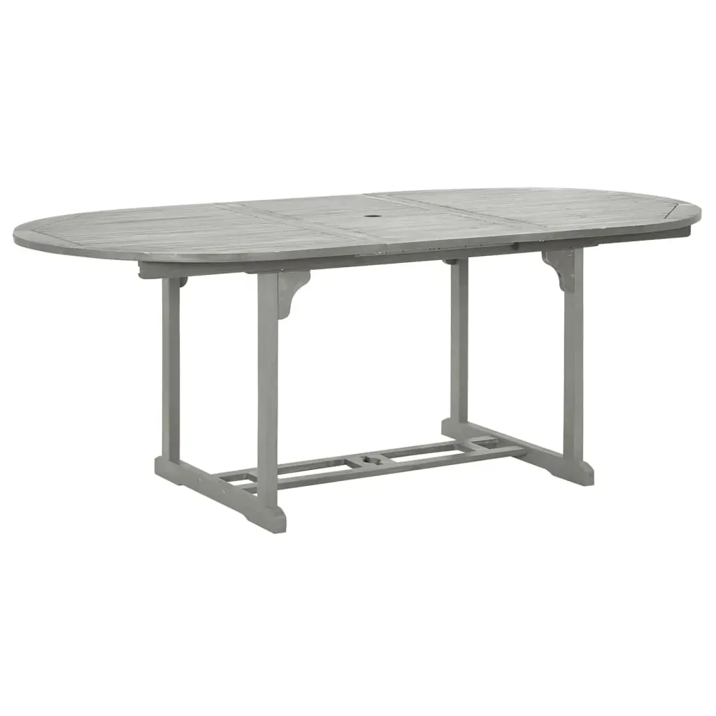 5 Piece Garden Dining Set (150-200)x100cm Solid Acacia Wood Grey Price