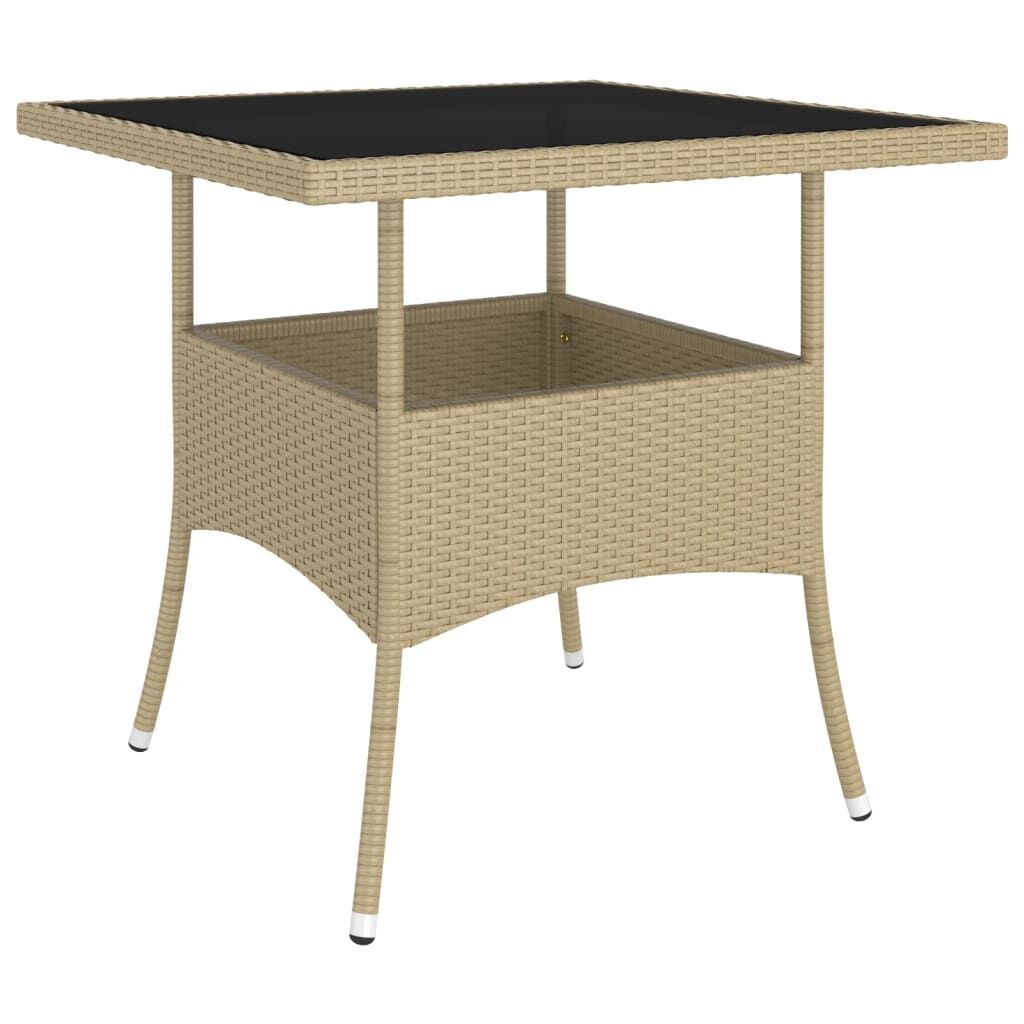 5 Piece Garden Dining Set Poly Rattan Beige (310551+310612) Price