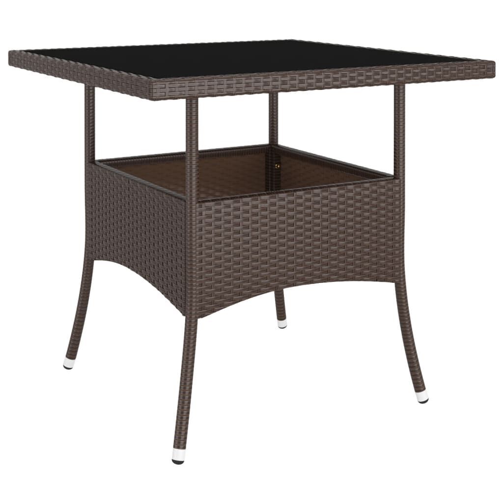 5 Piece Garden Dining Set Poly Rattan Brown Price