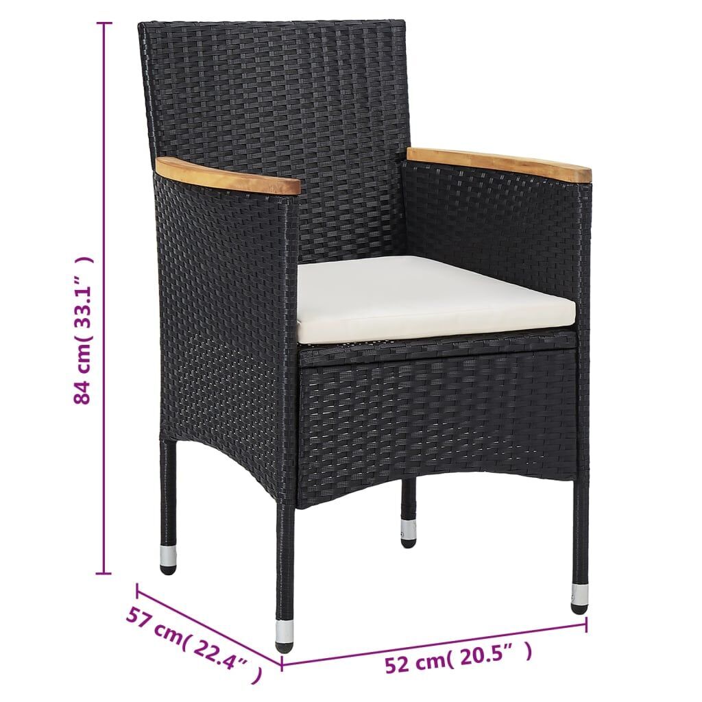 11 Piece Garden Dining Set Poly Rattan Black Price