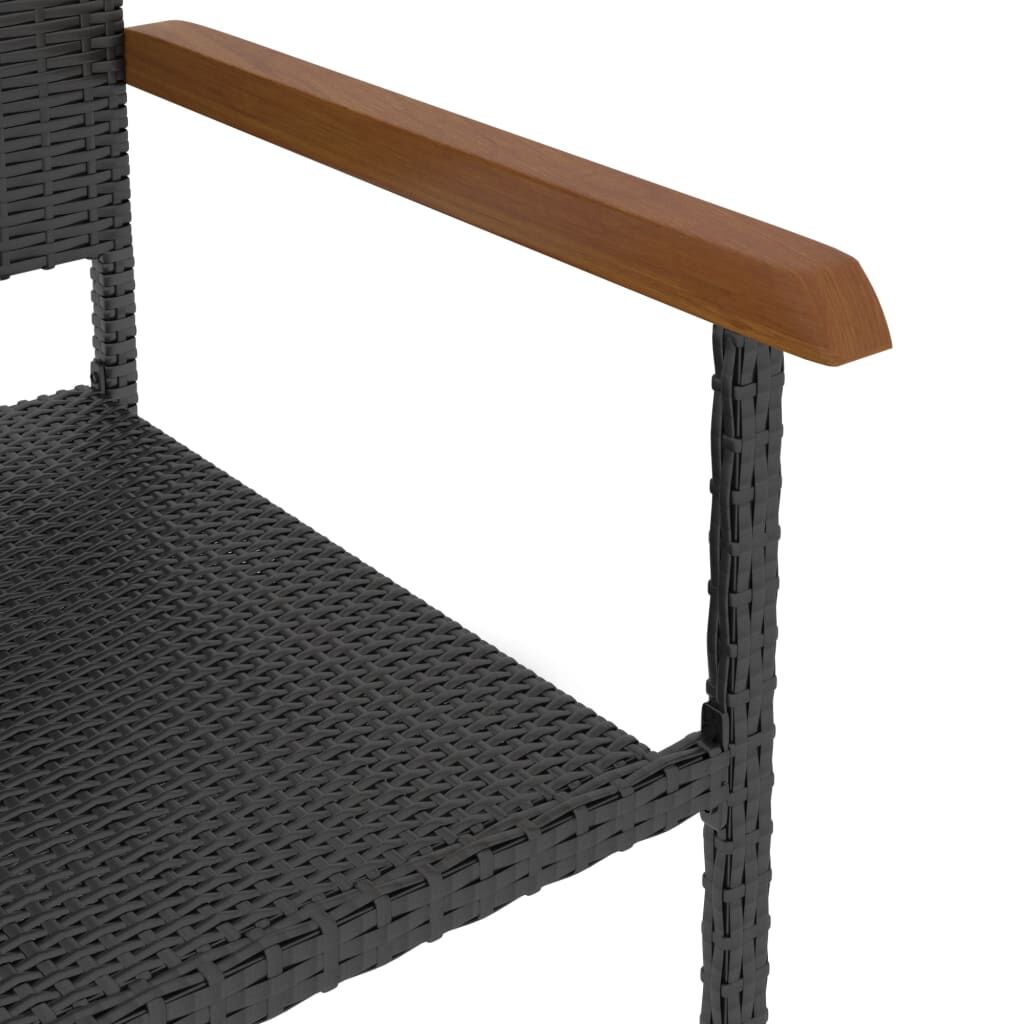 5 Piece Outdoor Dining Set Poly Rattan Black Price