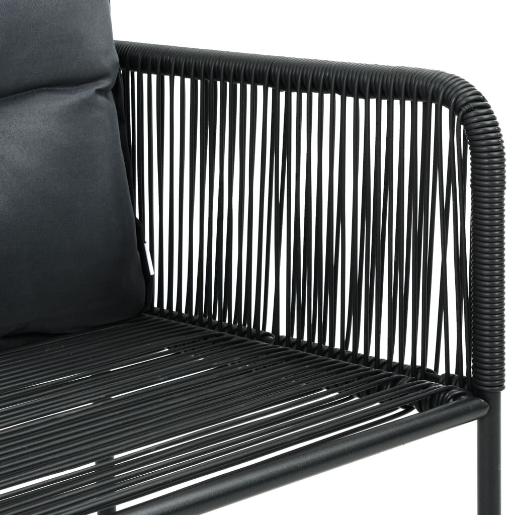 7 Piece Garden Dining Set PVC Rattan Black Price