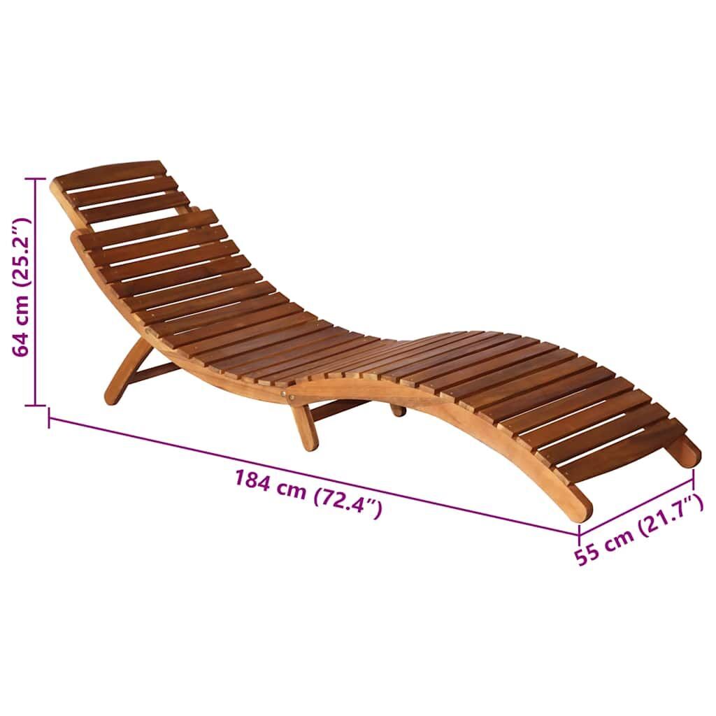 Garden Sun Lounger with Table and Cushion Solid Acacia Wood Price