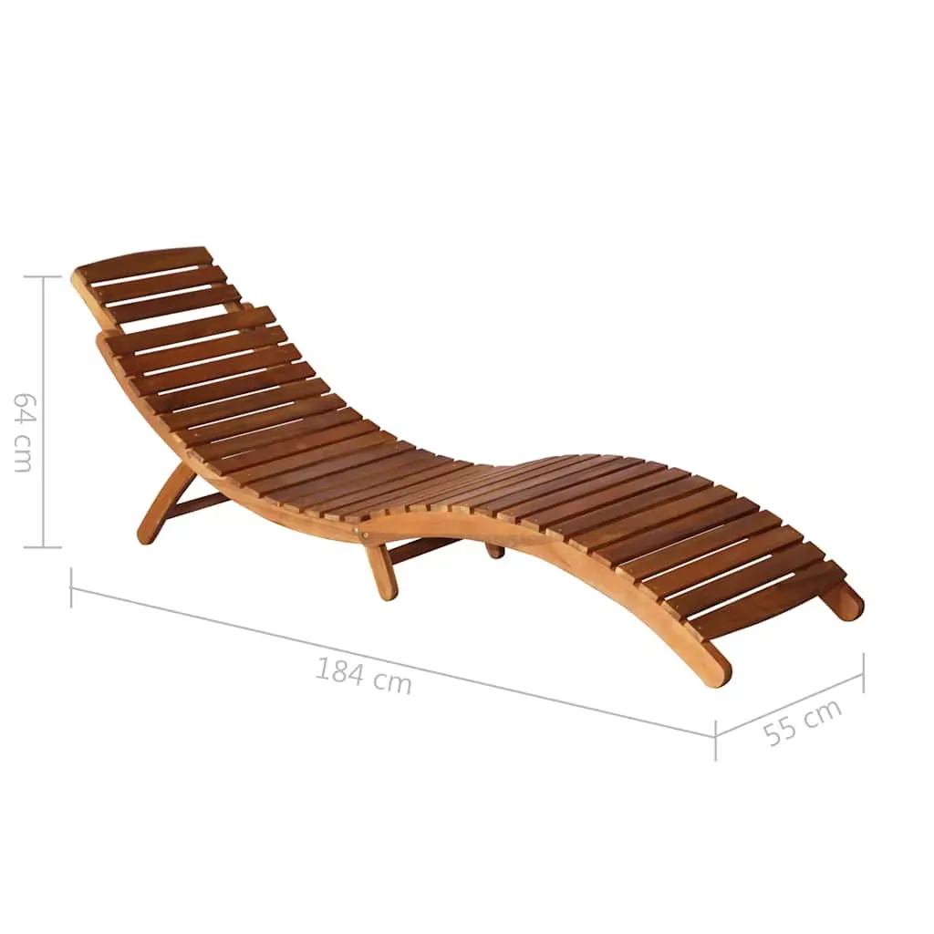 Garden Sun Lounger with Table and Cushion Solid Acacia Wood Price