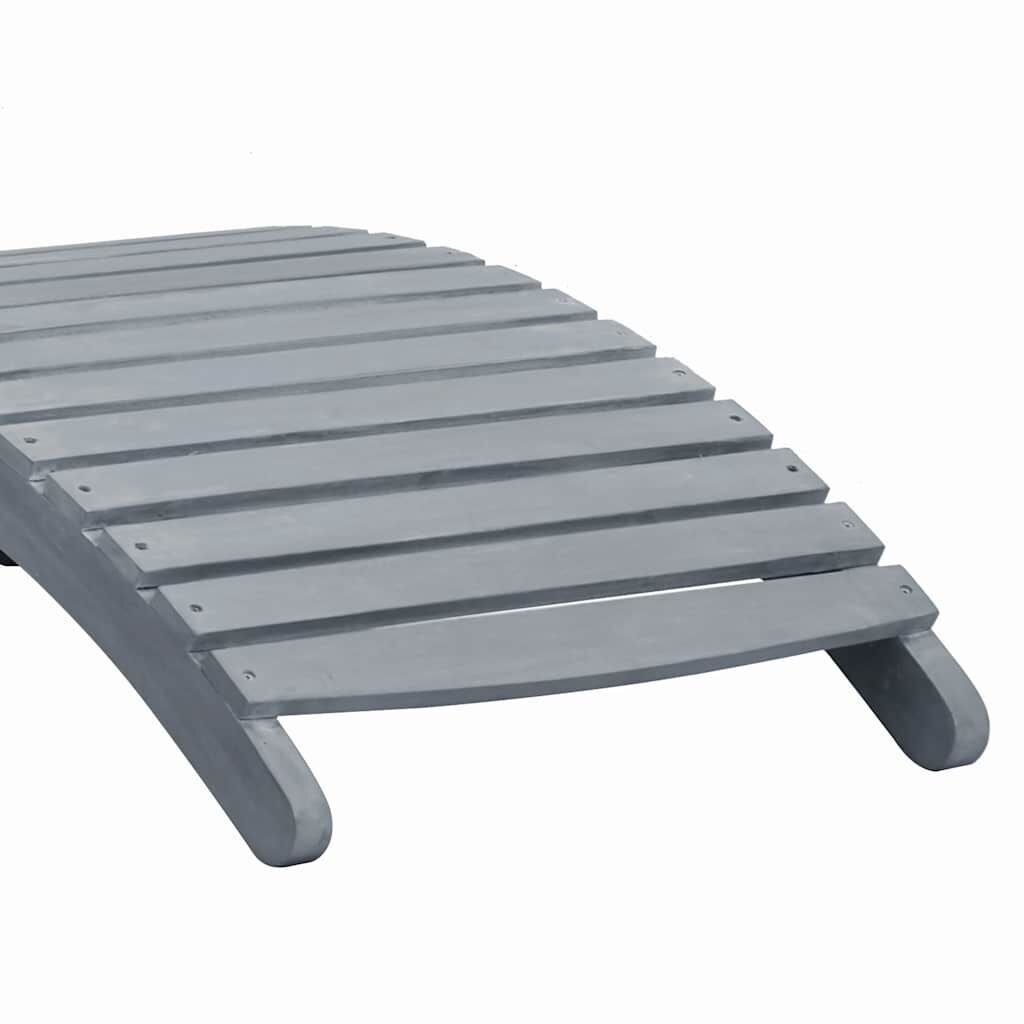 Sun Lounger with Cushion Grey Solid Acacia Wood Price