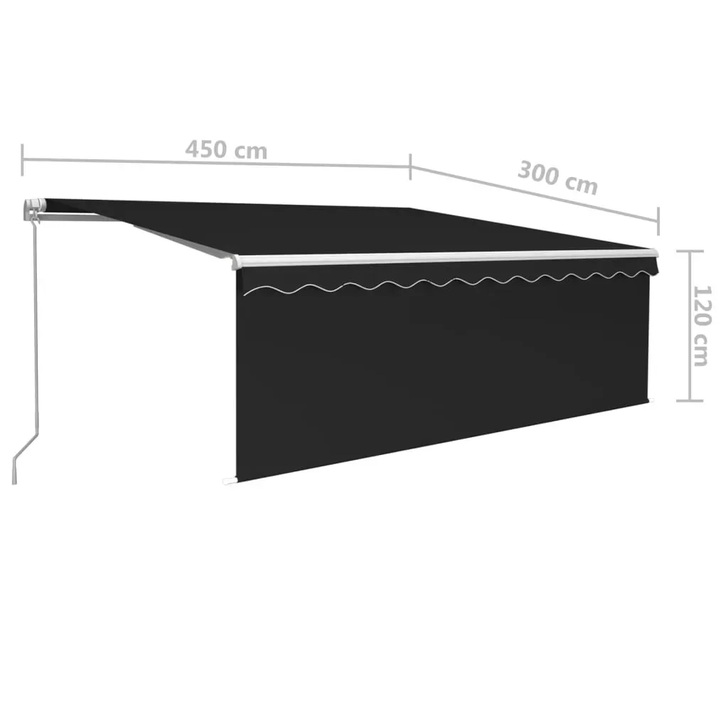 Manual Retractable Awning with Blind 4.5x3m Anthracite Price