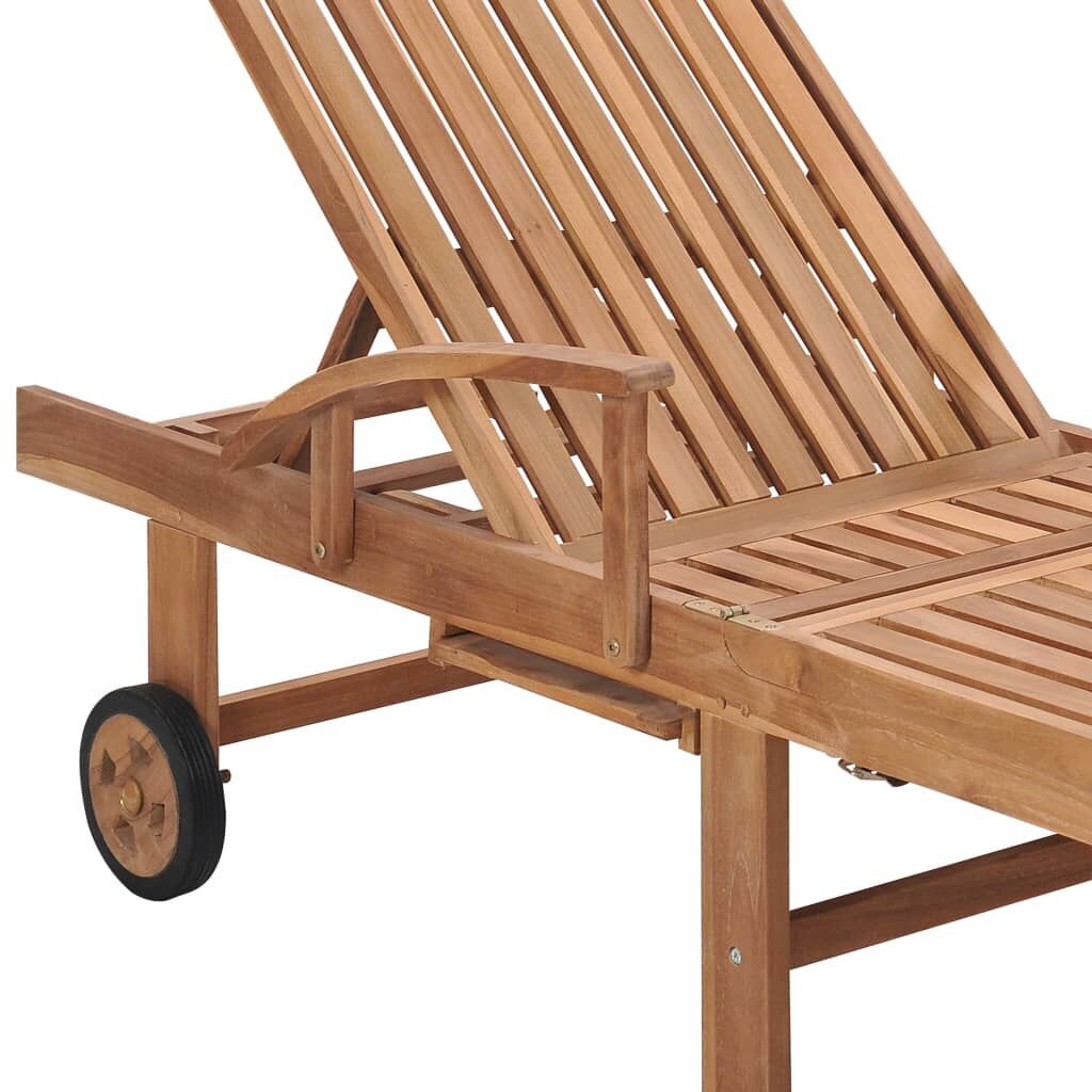 Sun Loungers 2 pcs with Royal Blue Cushion Solid Teak Wood Price