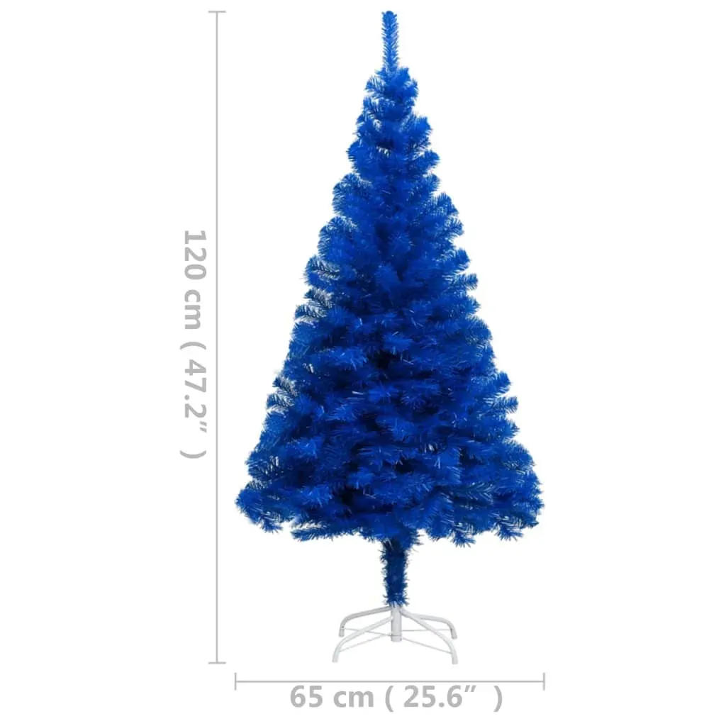 Artificial Pre-lit Christmas Tree with Stand Blue 120 cm PVC Price