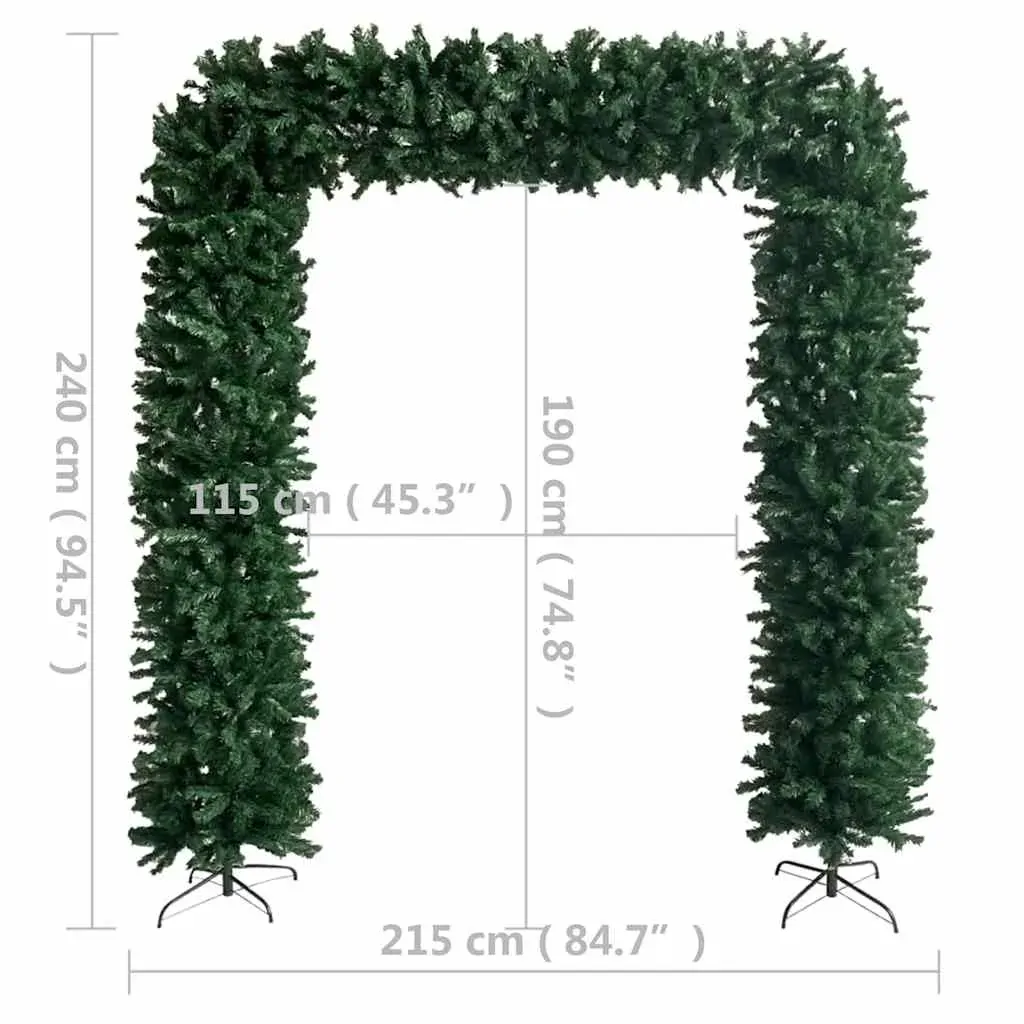 Christmas Tree Arch with LEDs Green 240 cm Price