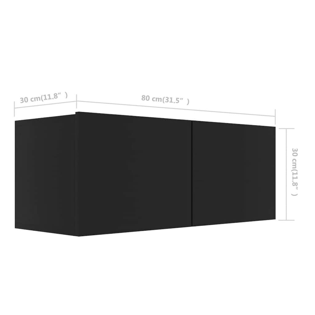 6 Piece TV Cabinet Set Black Engineered Wood Price