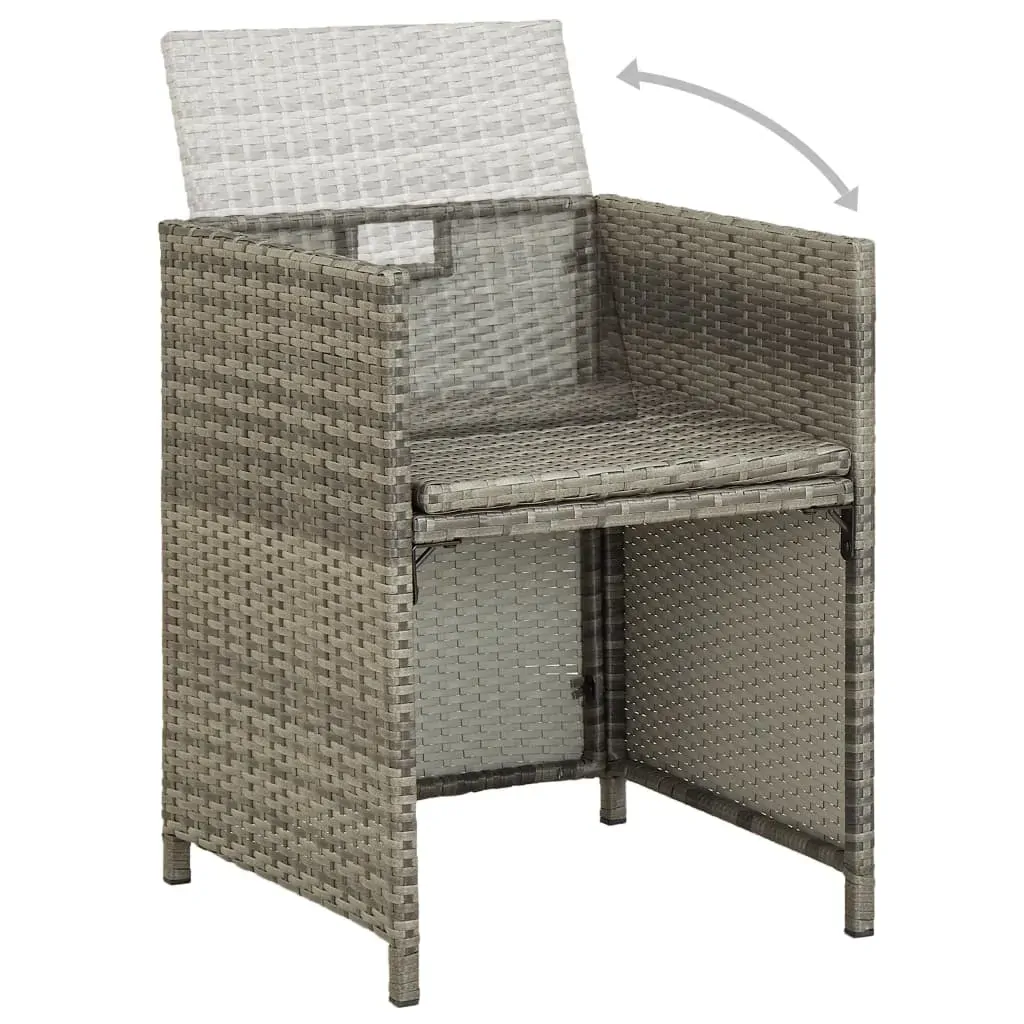 3 Piece Garden Dining Set with Cushions Grey Price