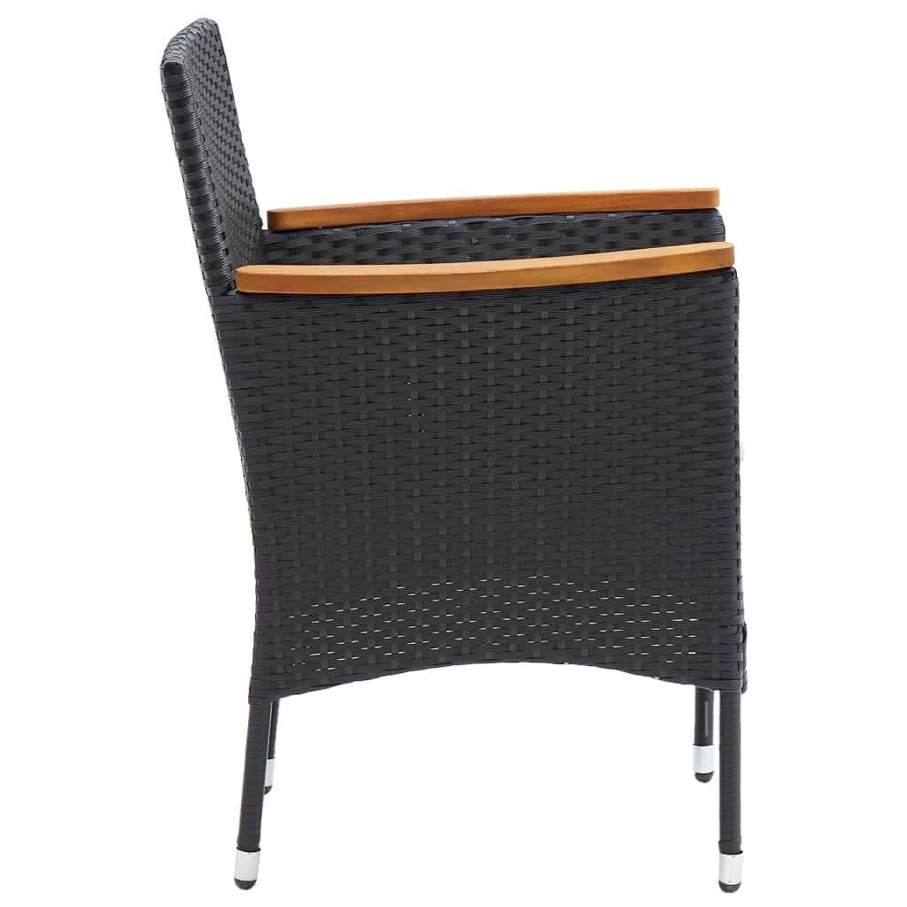9 Piece Garden Dining Set with Cushions Poly Rattan Black Price
