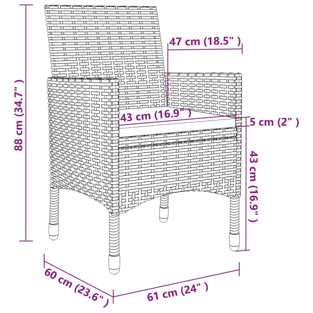 7 Piece Garden Dining Set with Cushions Poly Rattan and Glass Price