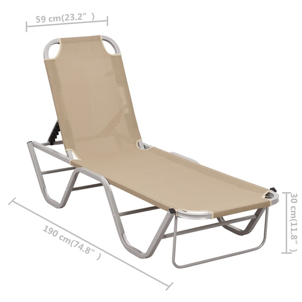 Sun Lounger Aluminium and Textilene Cream Price