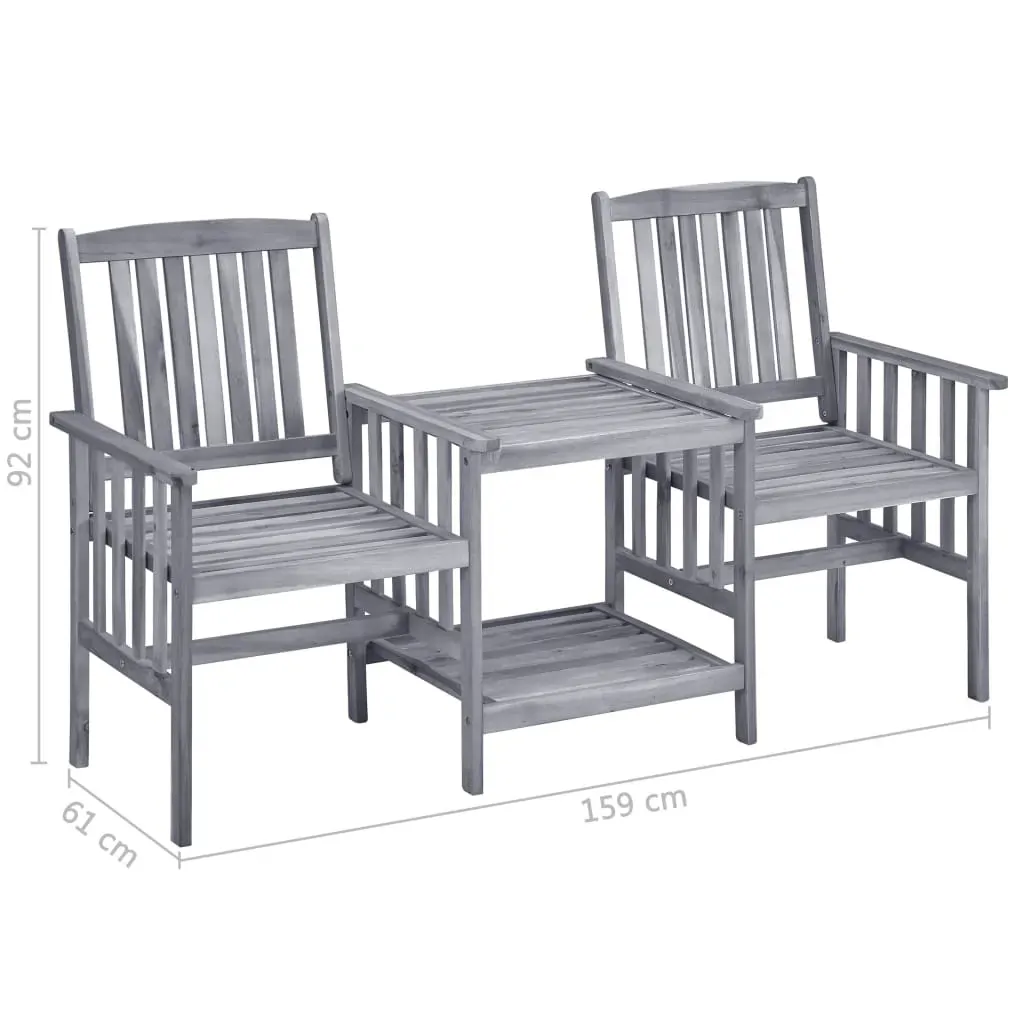 Garden Chairs with Tea Table 159x61x92 cm Solid Acacia Wood Price
