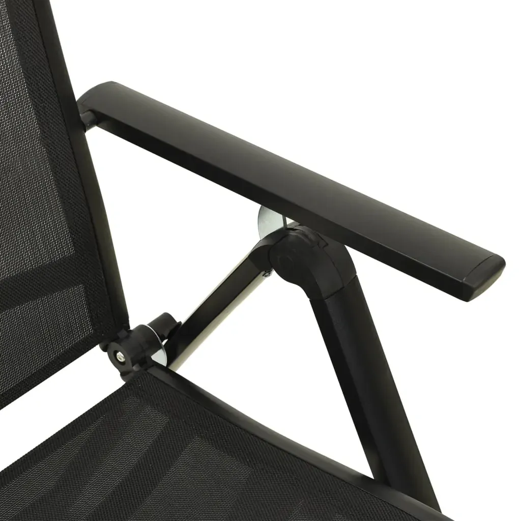 Folding Garden Chairs 2 pcs Textilene and Aluminium Black Price