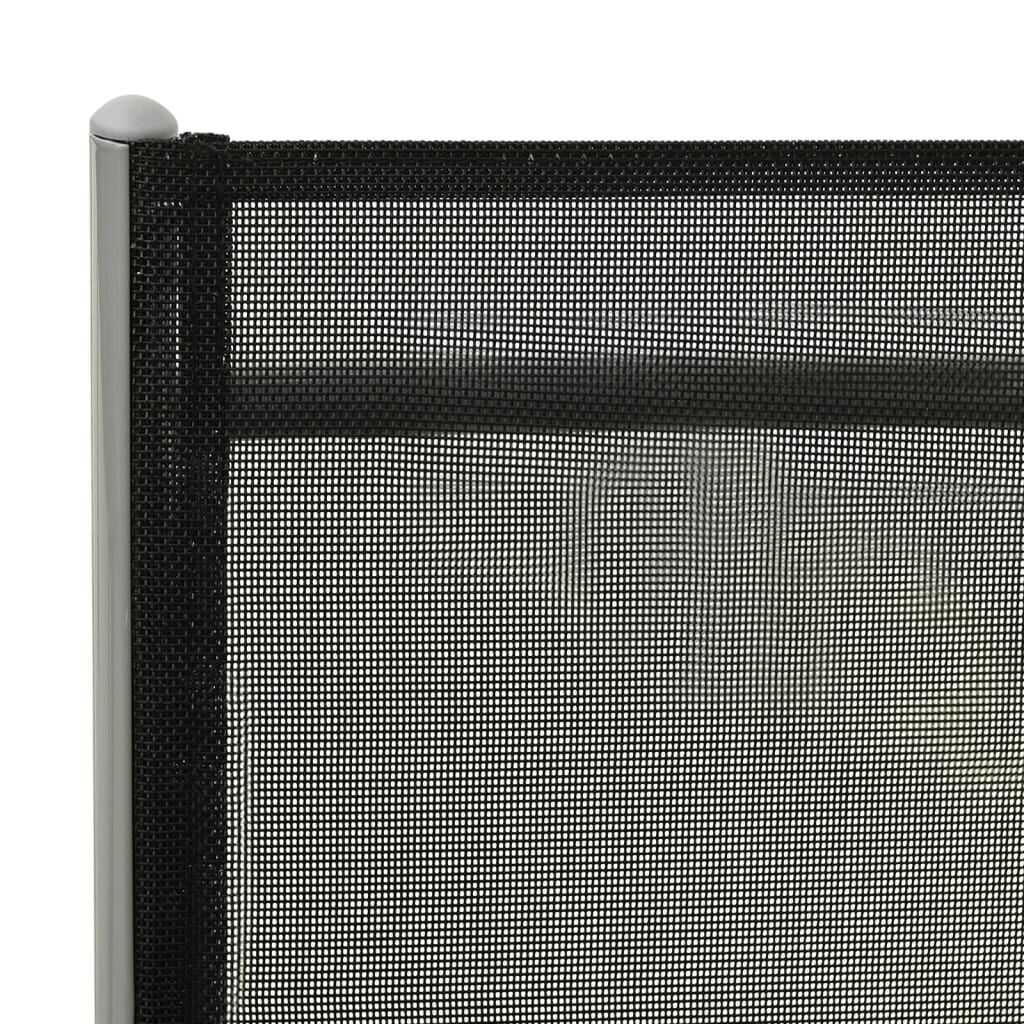 Folding Sun Lounger Textilene and Aluminium Black and Silver Price