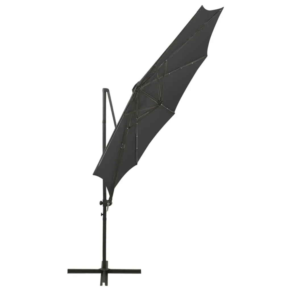 Cantilever Garden Parasol with Pole and LED Lights Anthracite 300 cm Price