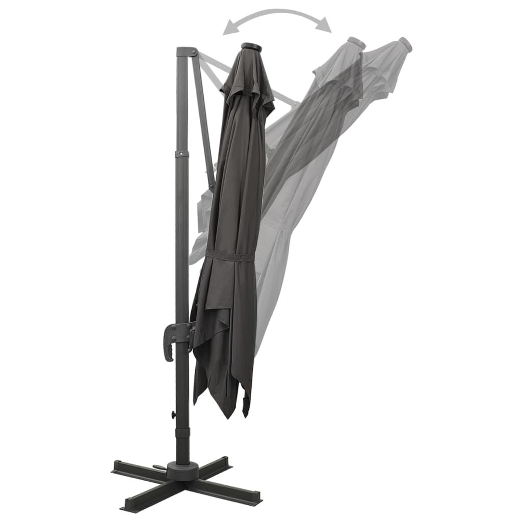 Cantilever Garden Parasol with Pole and LED Lights Anthracite 300 cm Price