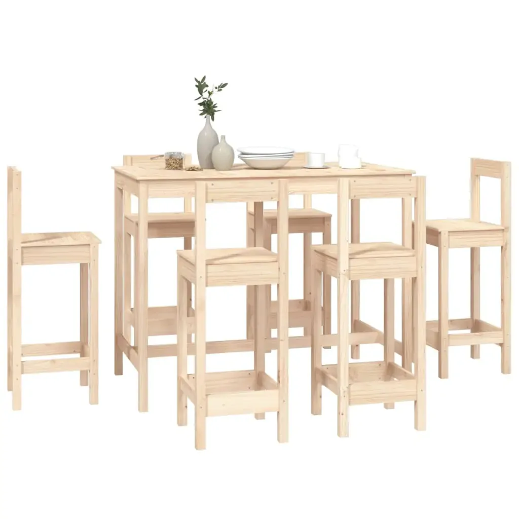 7 Piece Bar Set Solid Wood Pine Price