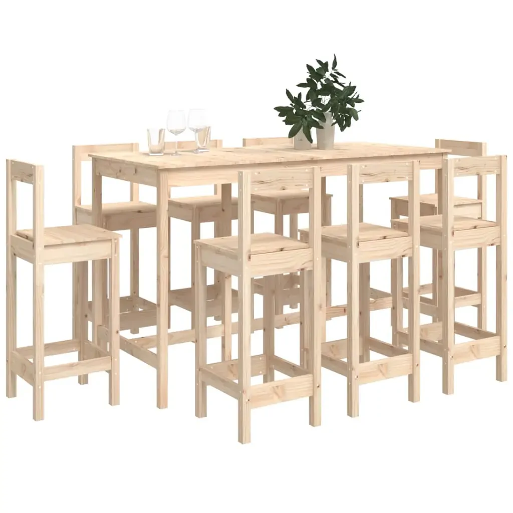 9 Piece Bar Set Solid Wood Pine Price