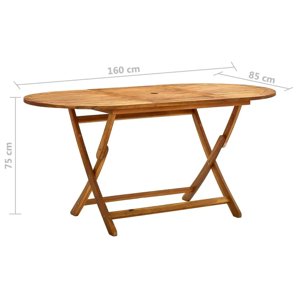 Folding Garden Table 160x85x75 cm Solid Acacia Wood Price
