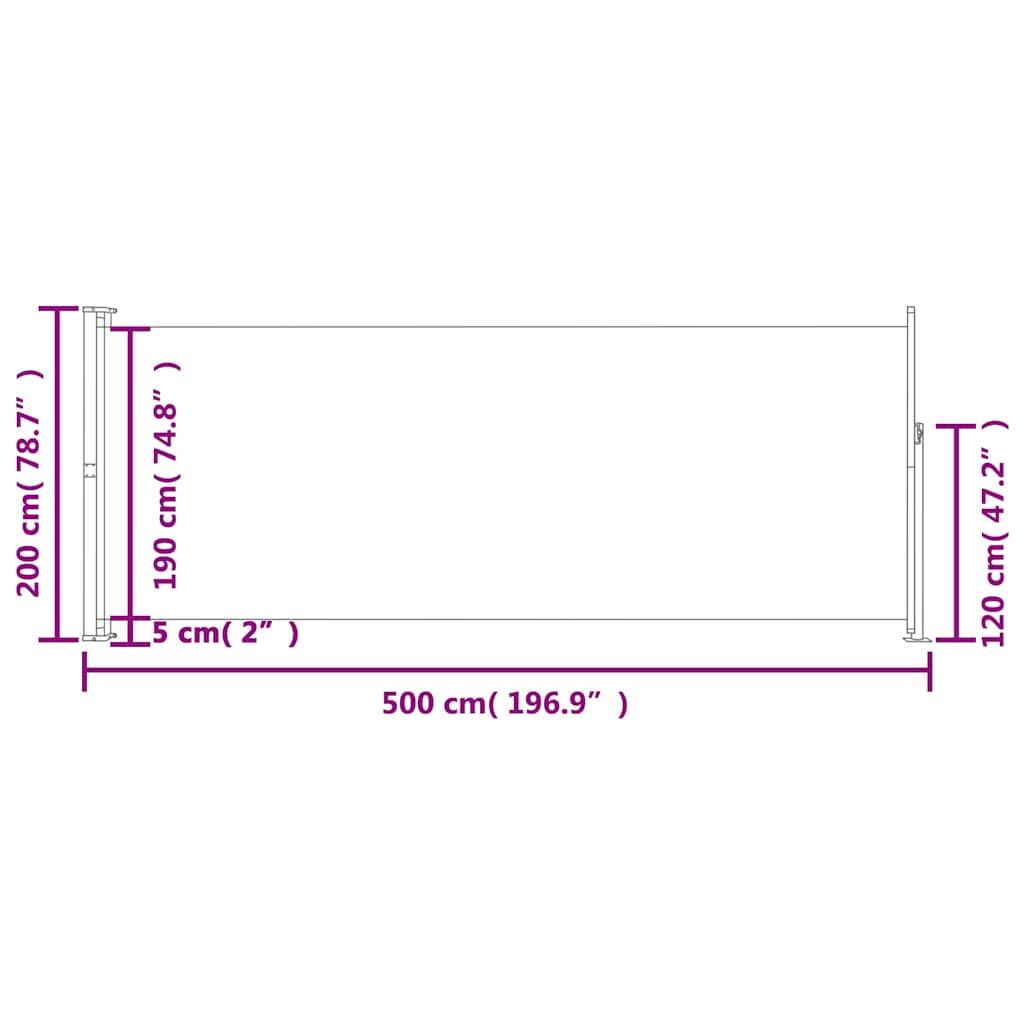 Patio Retractable Side Awning 200x500cm Grey Price