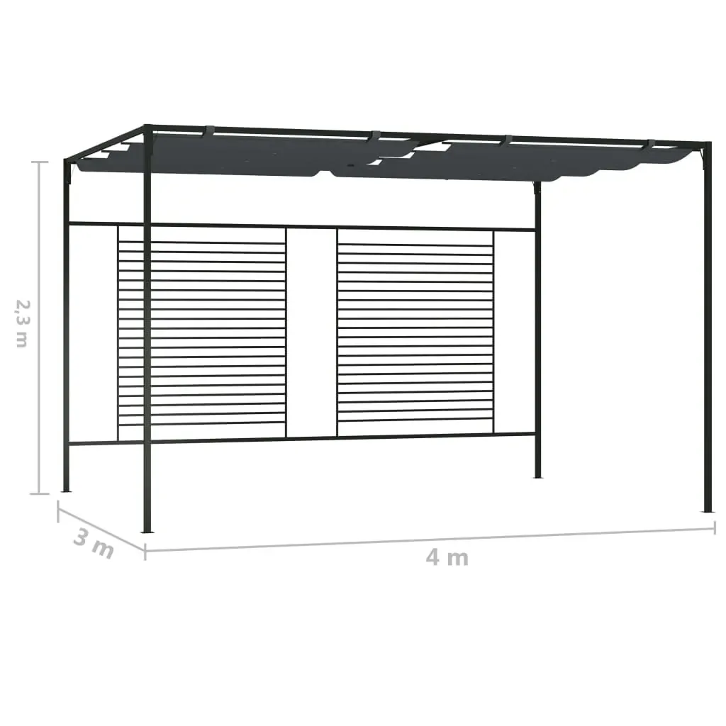 Gazebo with Retractable Roof 4x3x2.3 m Anthracite 180 g/m² Price