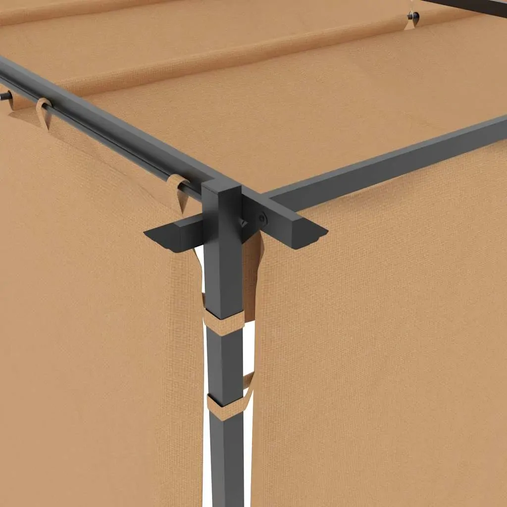 Gazebo with Curtains 6x3 m Taupe Steel Price