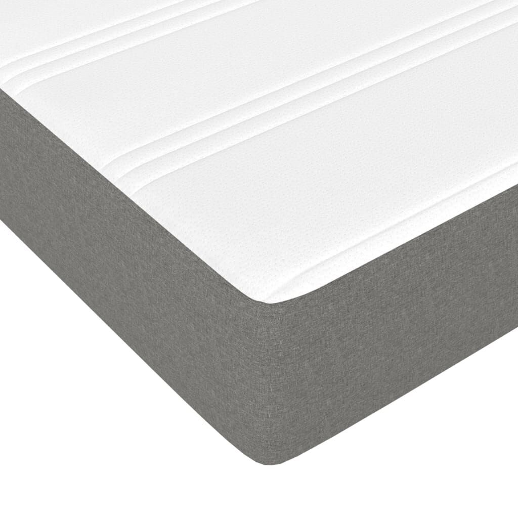 Box Spring Bed with Mattress Dark Grey 137x190 cm Fabric Price