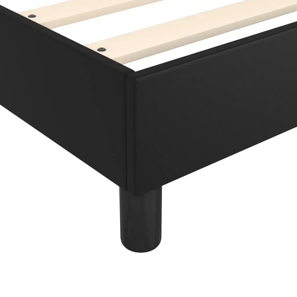 Box Spring Bed with Mattress Black 137x190 cm Faux Leather Price