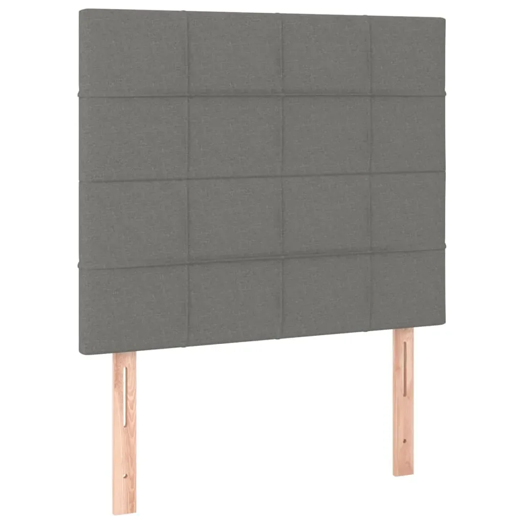 Box Spring Bed with Mattress&LED Dark Grey 106x203 cm King Single Size Fabric Price