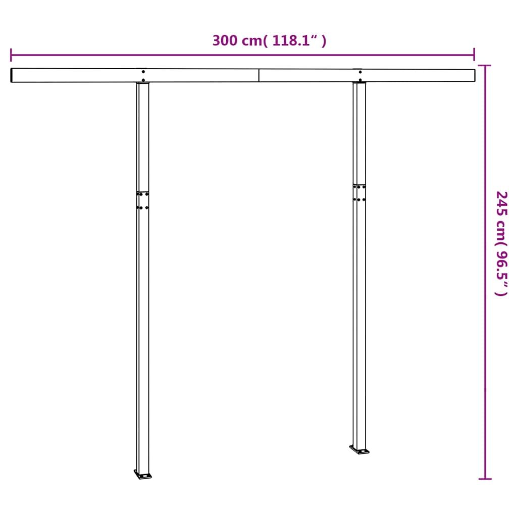 Awning Post Set White 300x245 cm Iron Price
